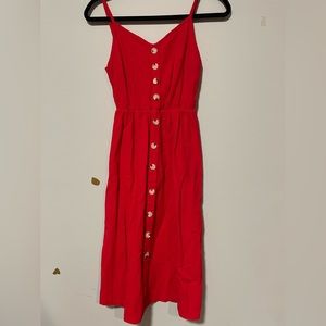 Shein red button dress